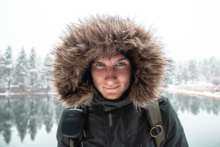 Man Wearing Parka