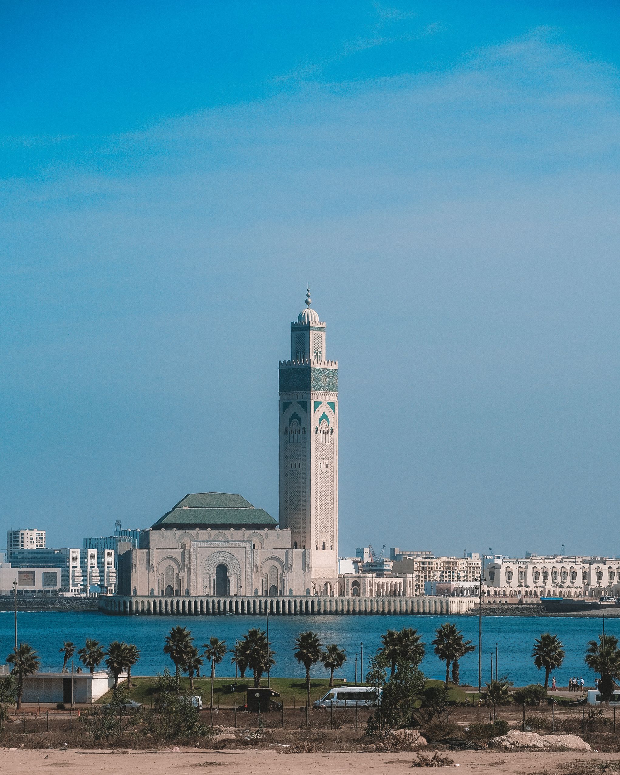 Hassan II Mosque in Casablanca beside the Atlantic Ocean