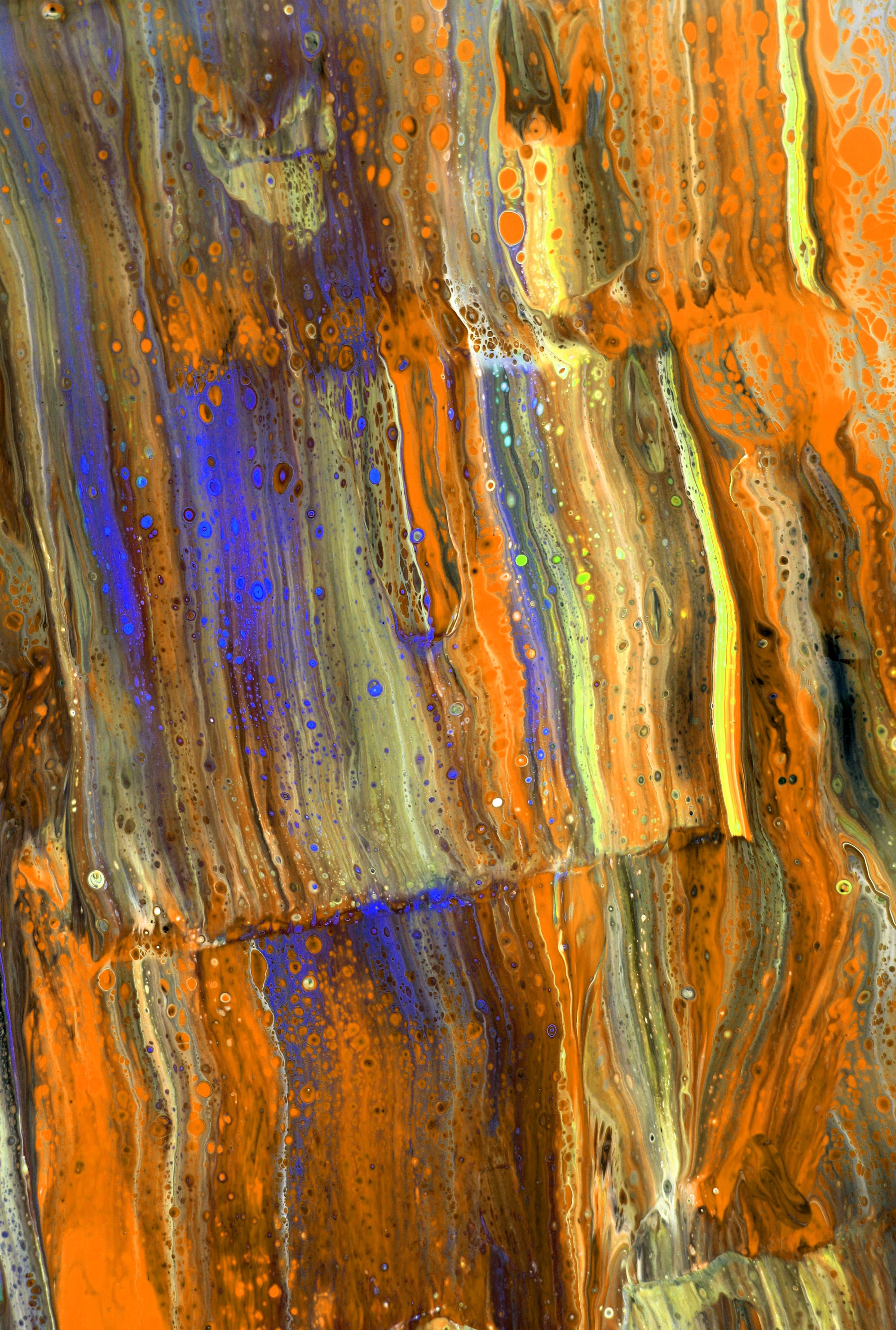 Vibrant Abstract Acrylic Pour Art Painting · Free Stock Photo