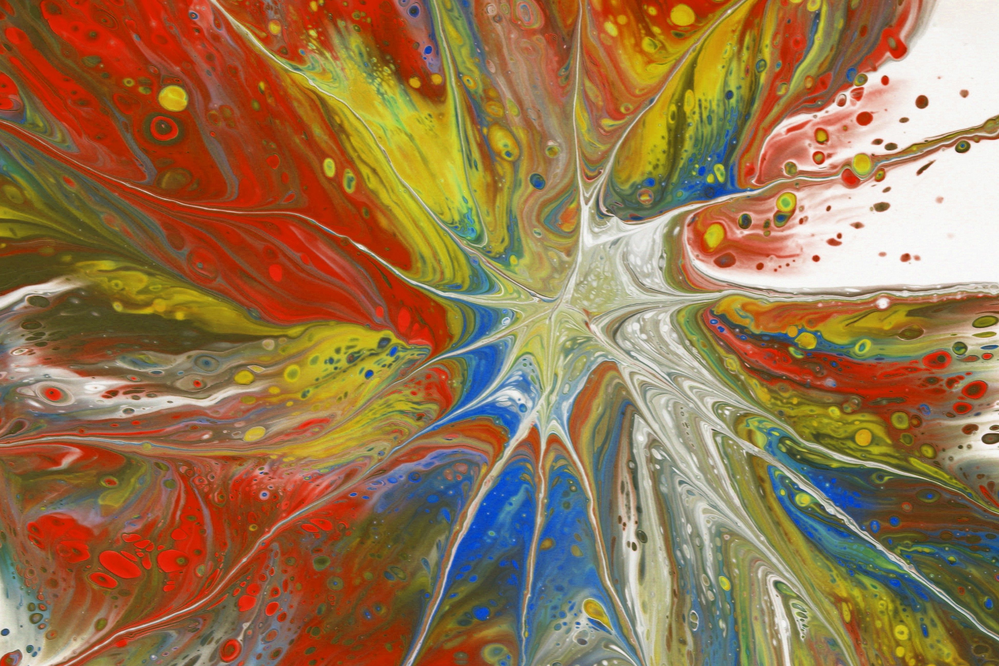 Vibrant Abstract Fluid Art Canvas Painting · Free Stock Photo