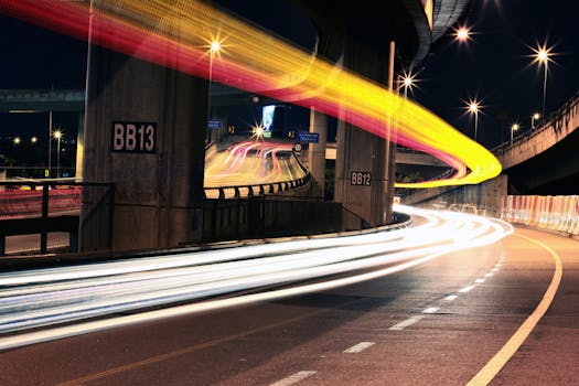 Free stock photo of light, cars, road, night