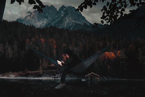 Immagine gratuita di acqua, alberi, amaca