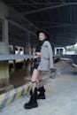 Stylish Asian Woman in Urban Street Fashion