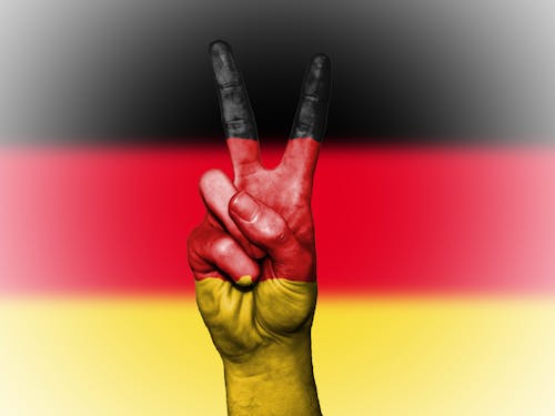 Free Bandeira Da Alemanha Com Sinal De Paz Stock Photo