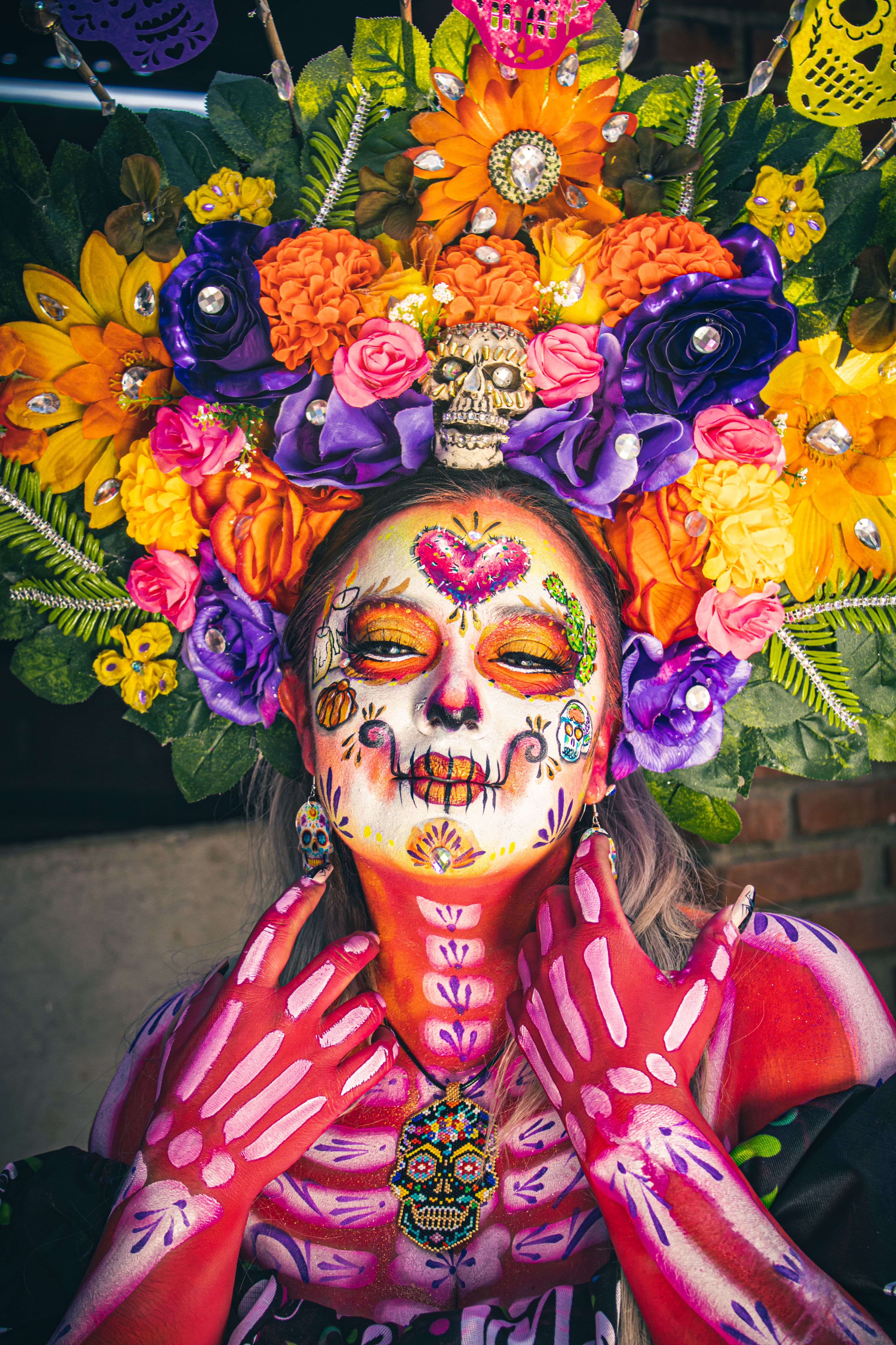 Vibrant Day of the Dead Catrina Portrait · Free Stock Photo