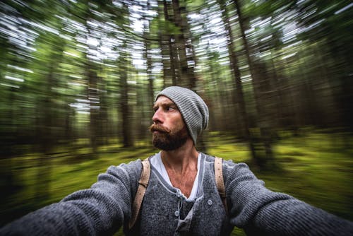 Free Man Wearing Grey Sweater Stock Photo