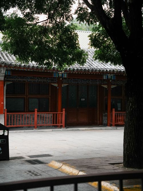 Free Traditional Chinese architecture captured in a serene outdoor setting with trees. Stock Photo