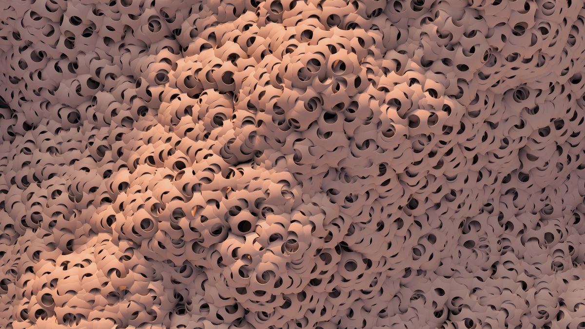 Dynamic 3D surface suggesting creator-style immersive interface patterns