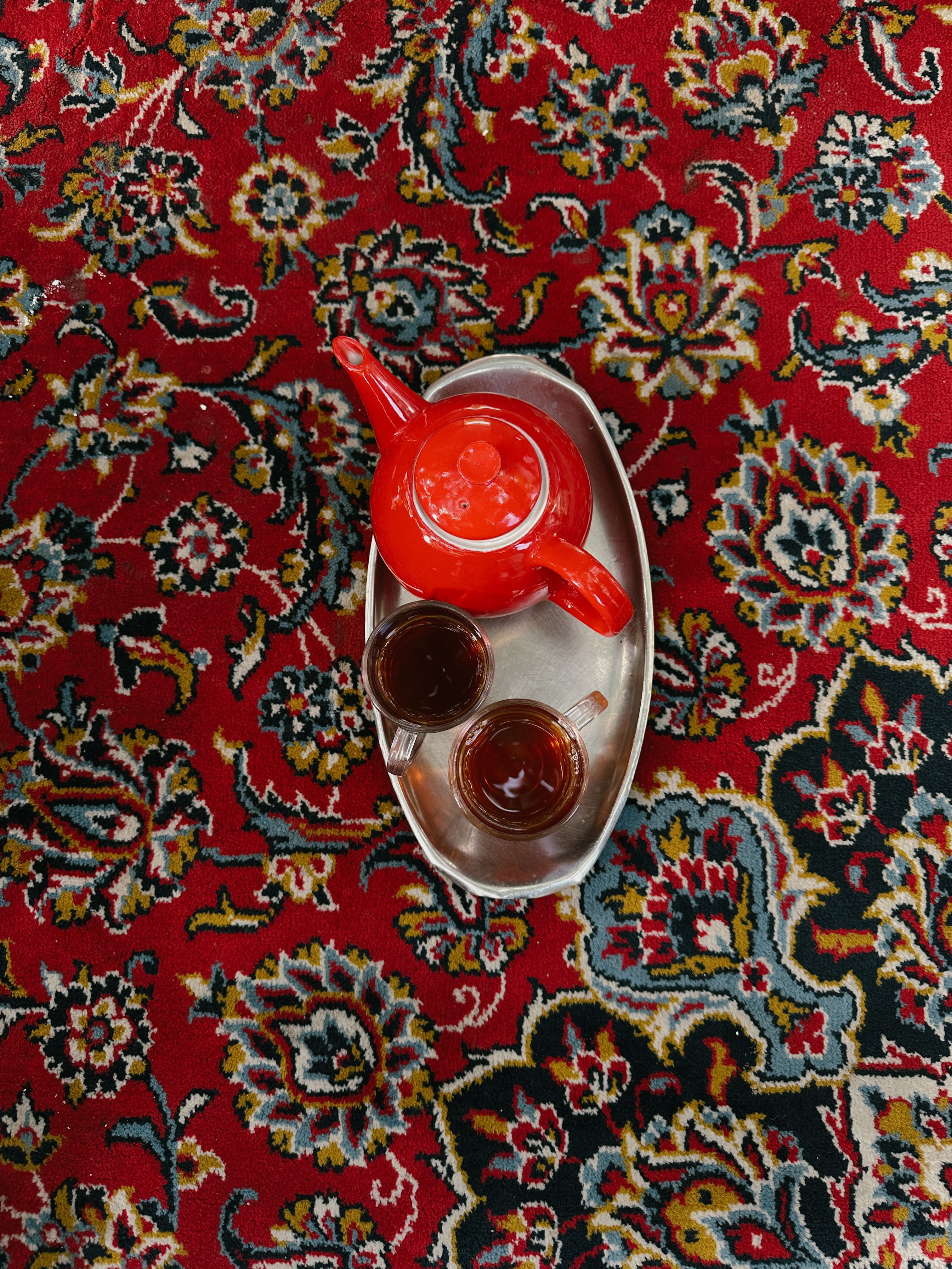 Traditional Iranian Tea Set on Persian Carpet · Free Stock Photo