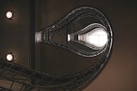 Spiral Staircase in Praha with Unique Lightbulb Shape