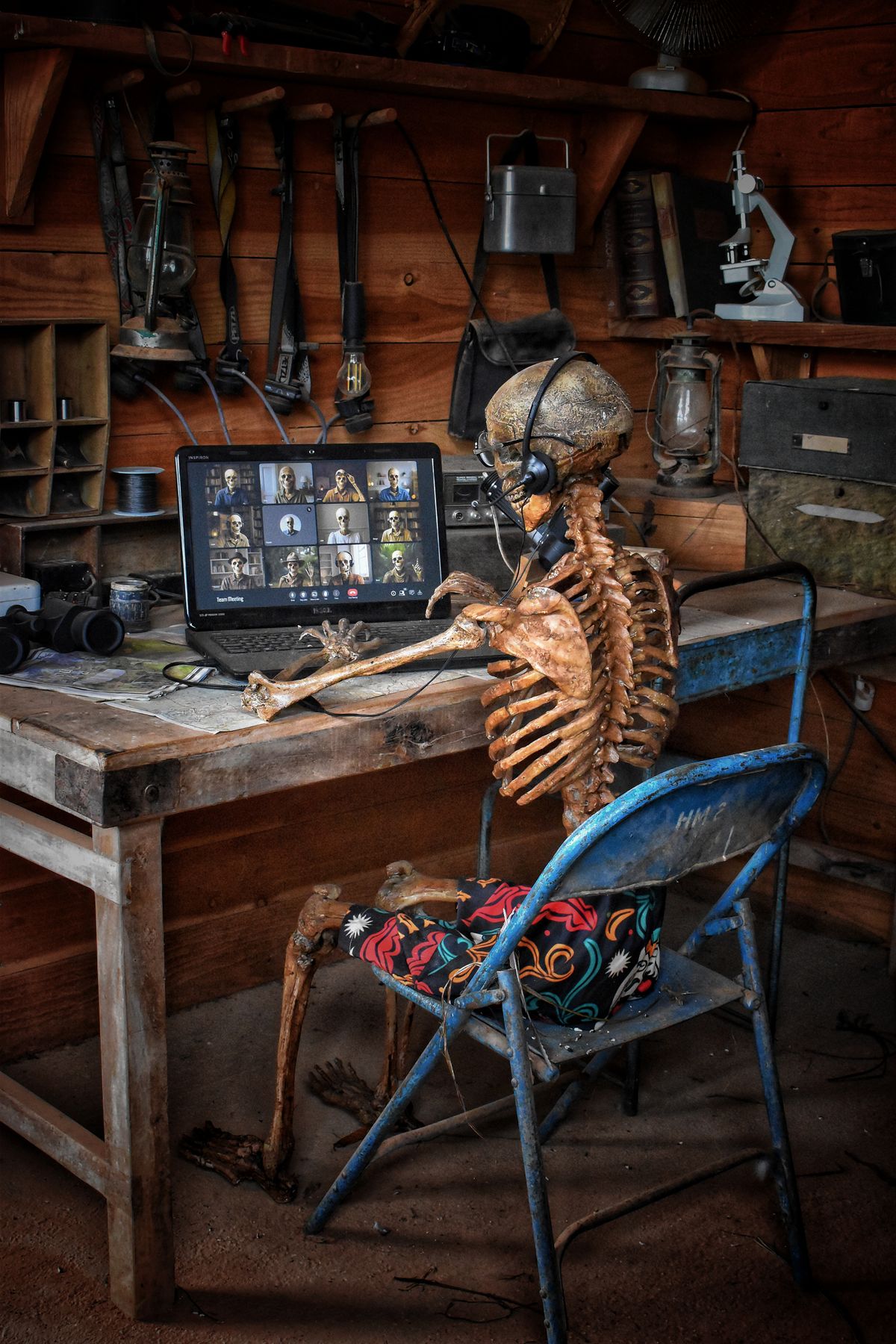 A Skeleton Sitting At A Desk Photos, Download The BEST Free A Skeleton ...