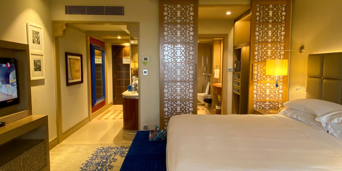 Luxurious modern hotel room interior with premium furnishings