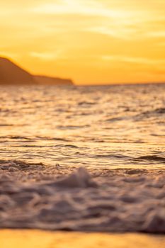 Captivating sunset over the ocean in Nerja, Andalucía, Spain.