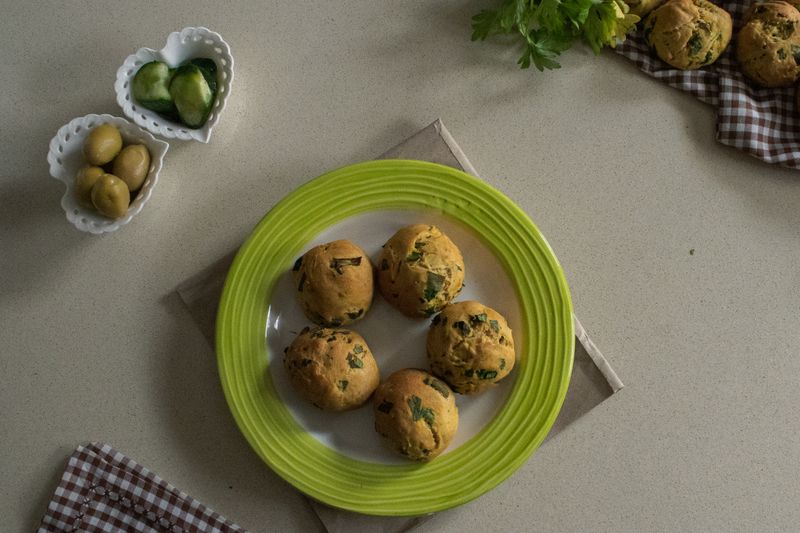Cheese and courgette savoury muffins