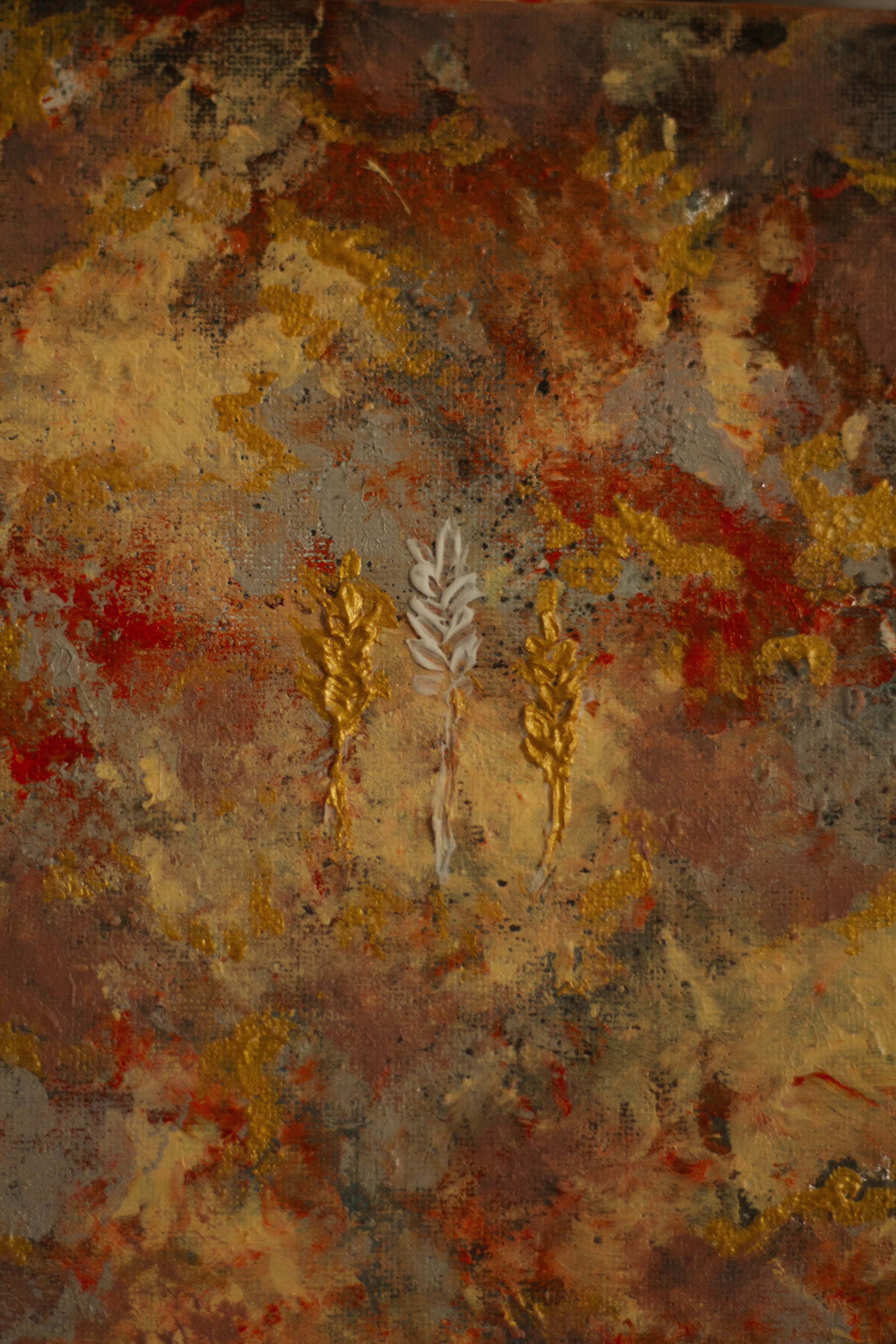 Abstract Art with Wheat Motif in Earthy Tones · Free Stock Photo