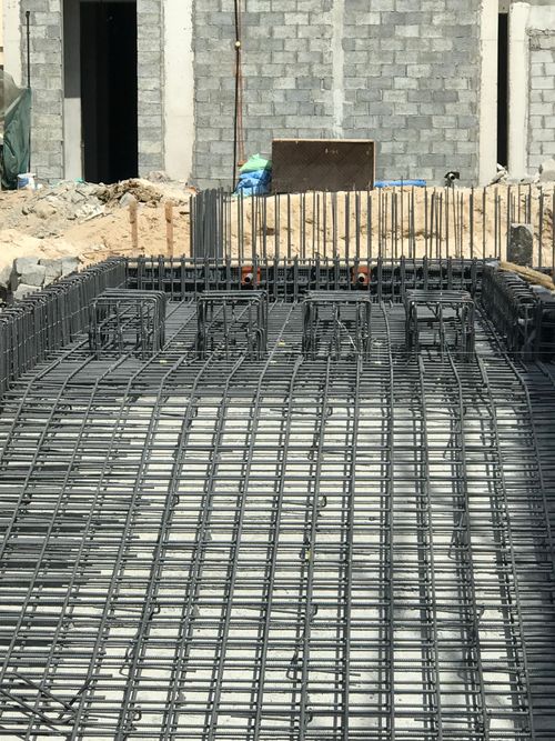 Free swimming pool steel work Stock Photo