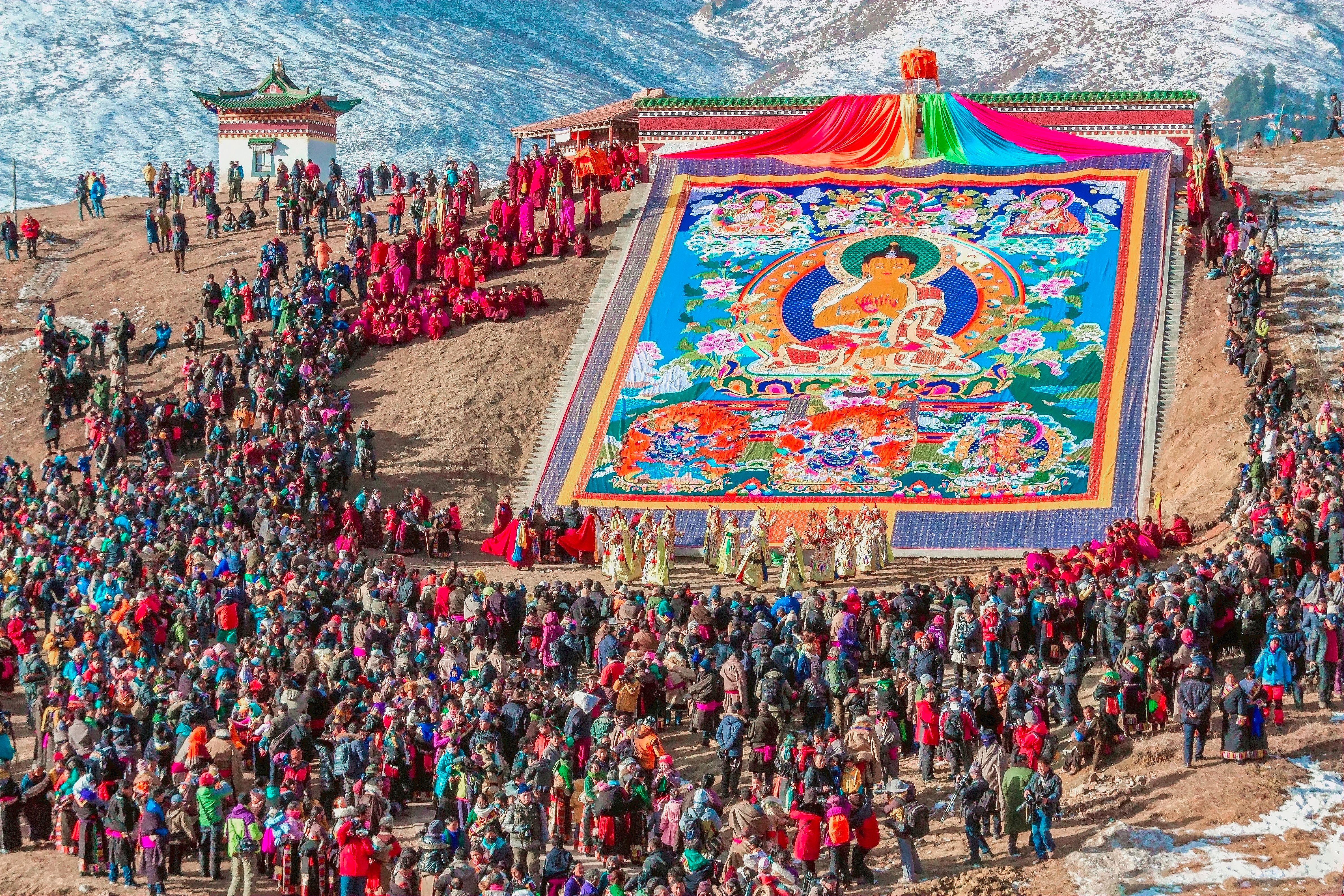Tibetan Buddhist Thangka art Qinghai culture — Photo by Man Fong Wong