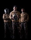 Portrait of Go-Kart Drivers in Camouflage Gear