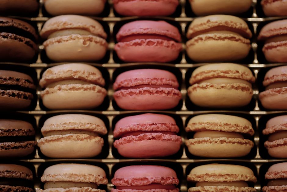 Colorful macarons from Ladurée in Paris, a classic French sweet treat