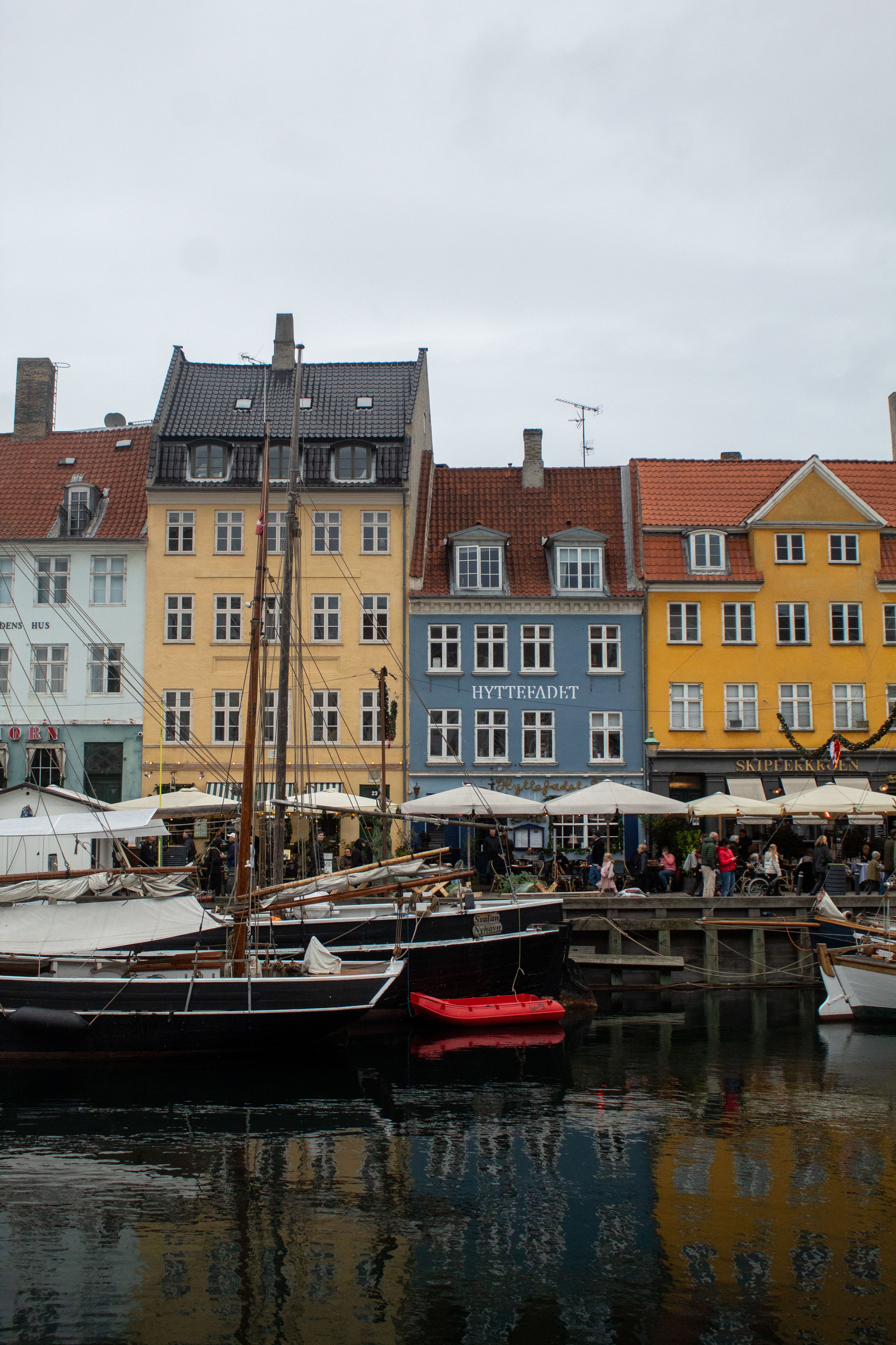 The colorful canal-front houses of Nyhavn in Copenhagen