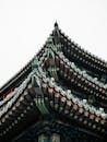 Traditional pagoda roof with intricate design details