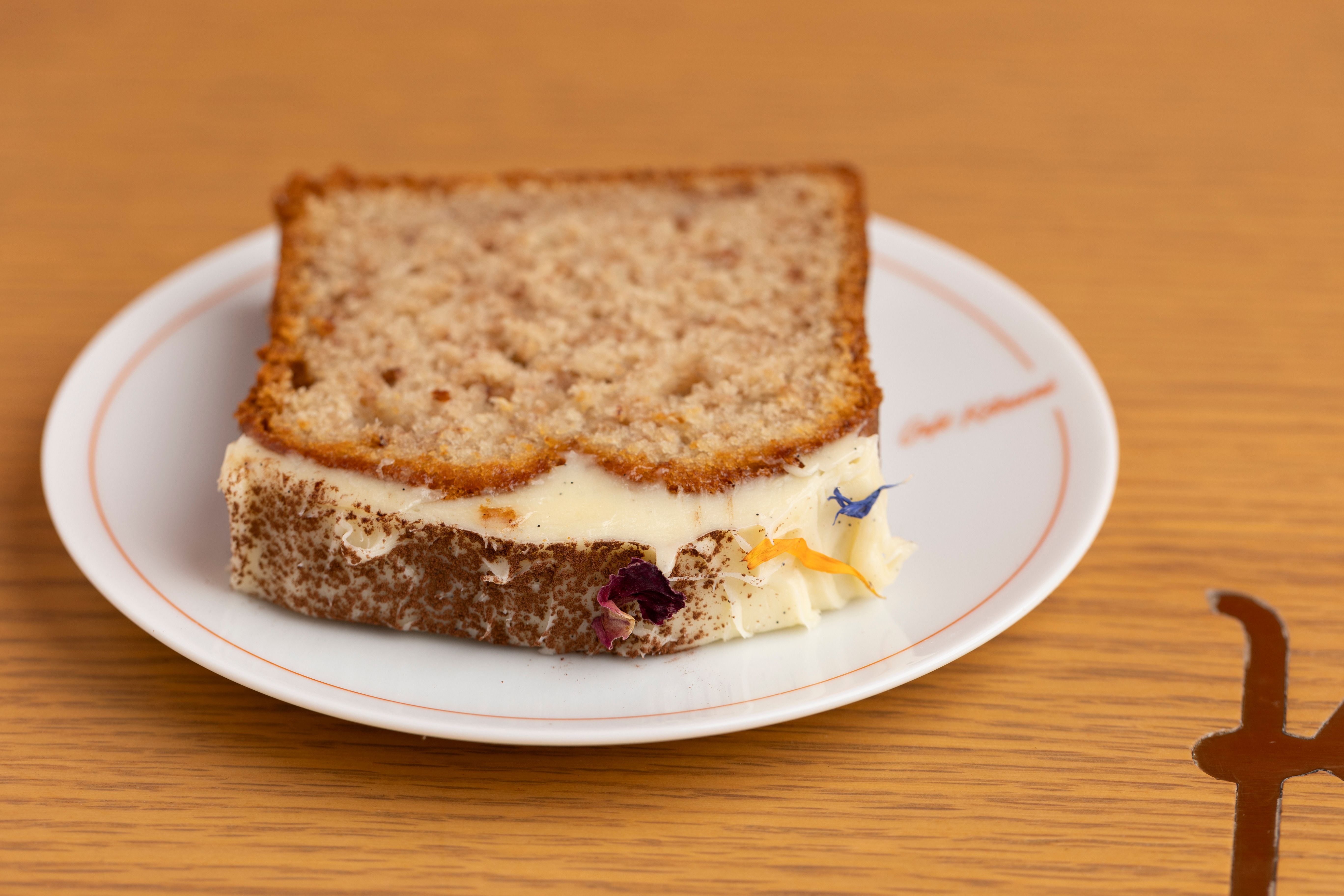 homemade vanilla spiced cake slice