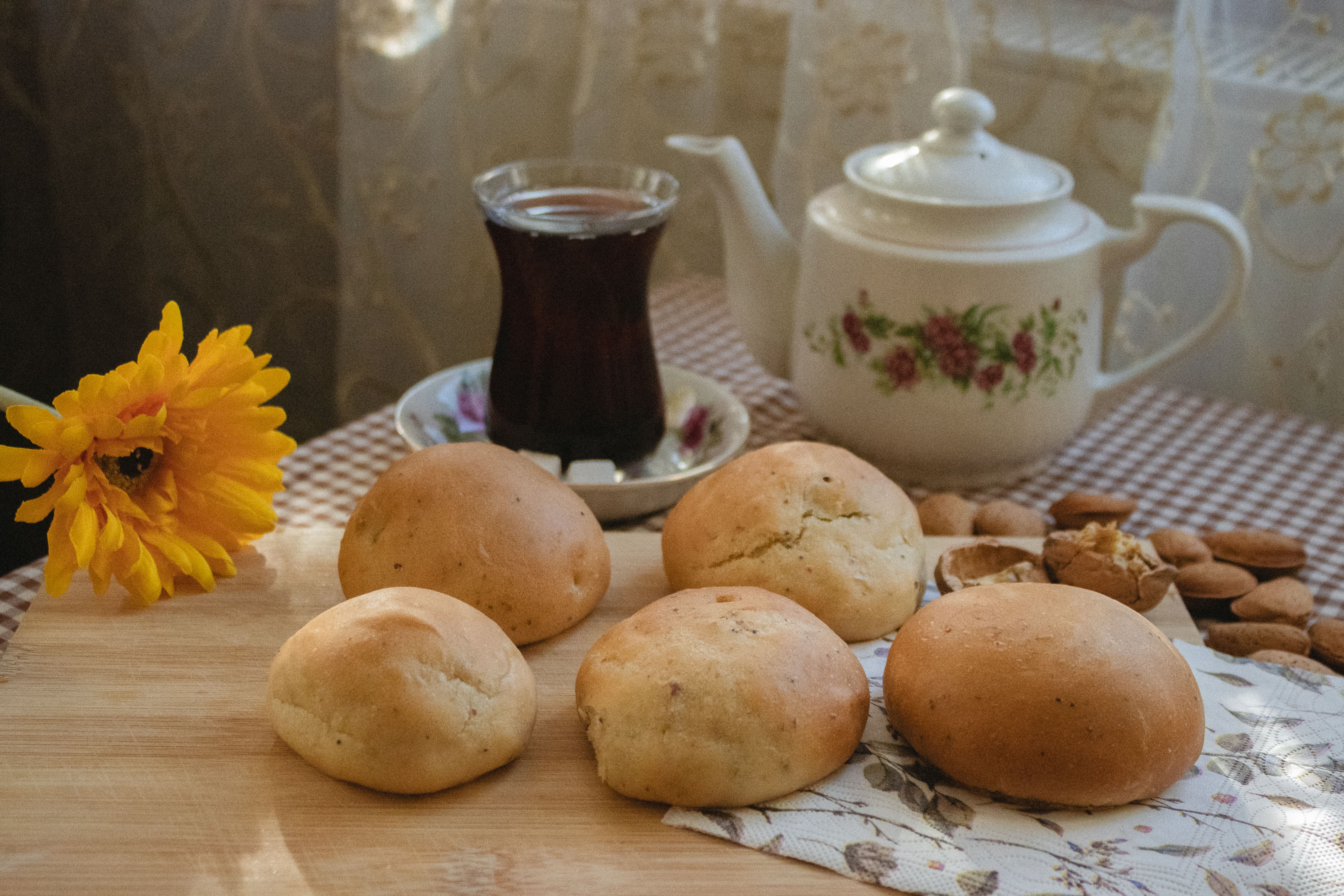 Cozy Afternoon Tea with Homemade Bread · Free Stock Photo