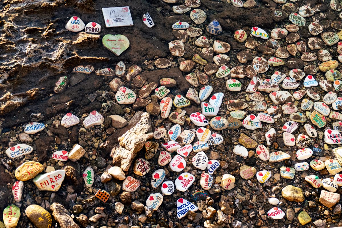 Colourful painted stones for unicorn story stones