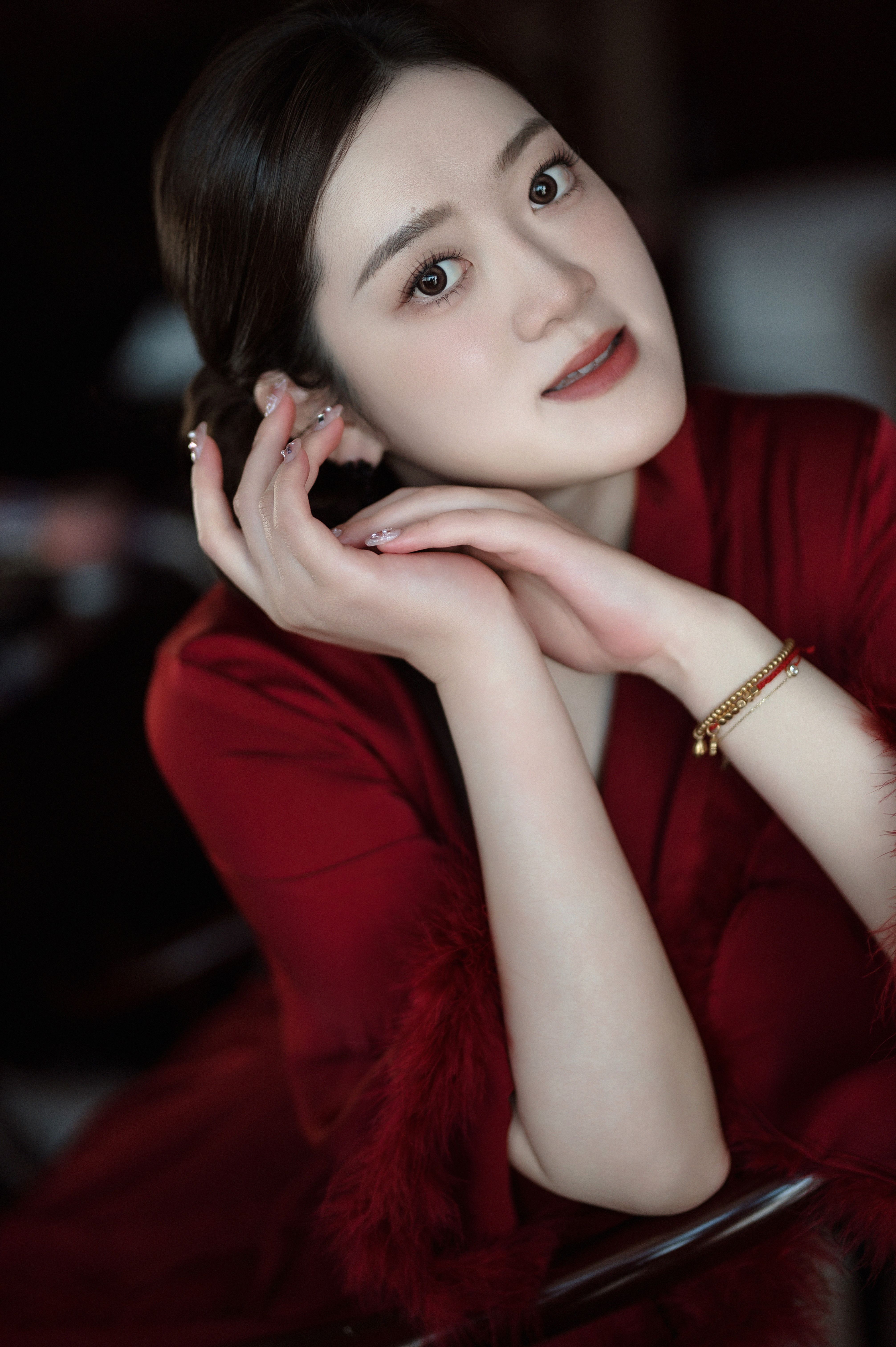Elegant Portrait of Woman in Red Dress · Free Stock Photo