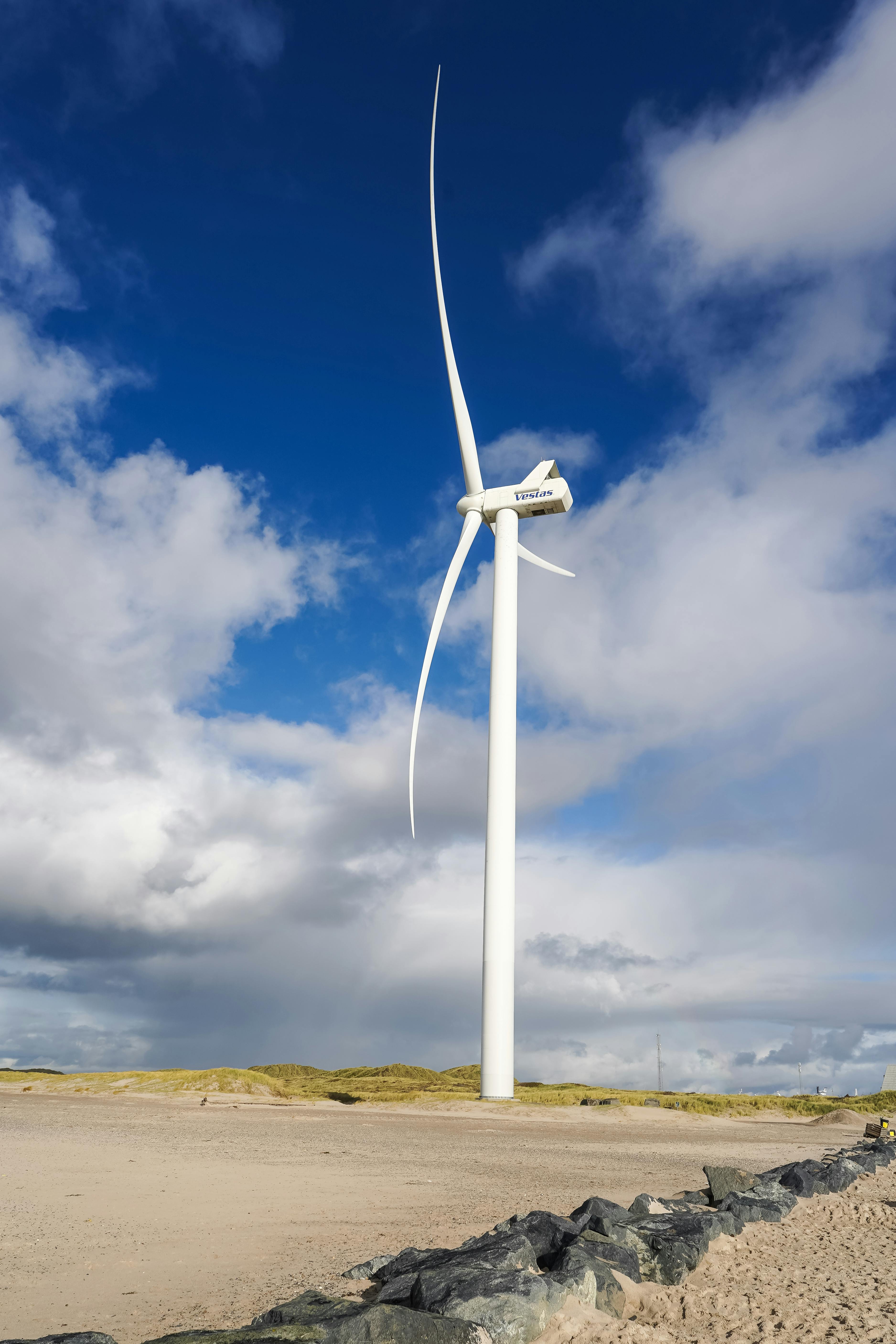 Wind turbines at coast