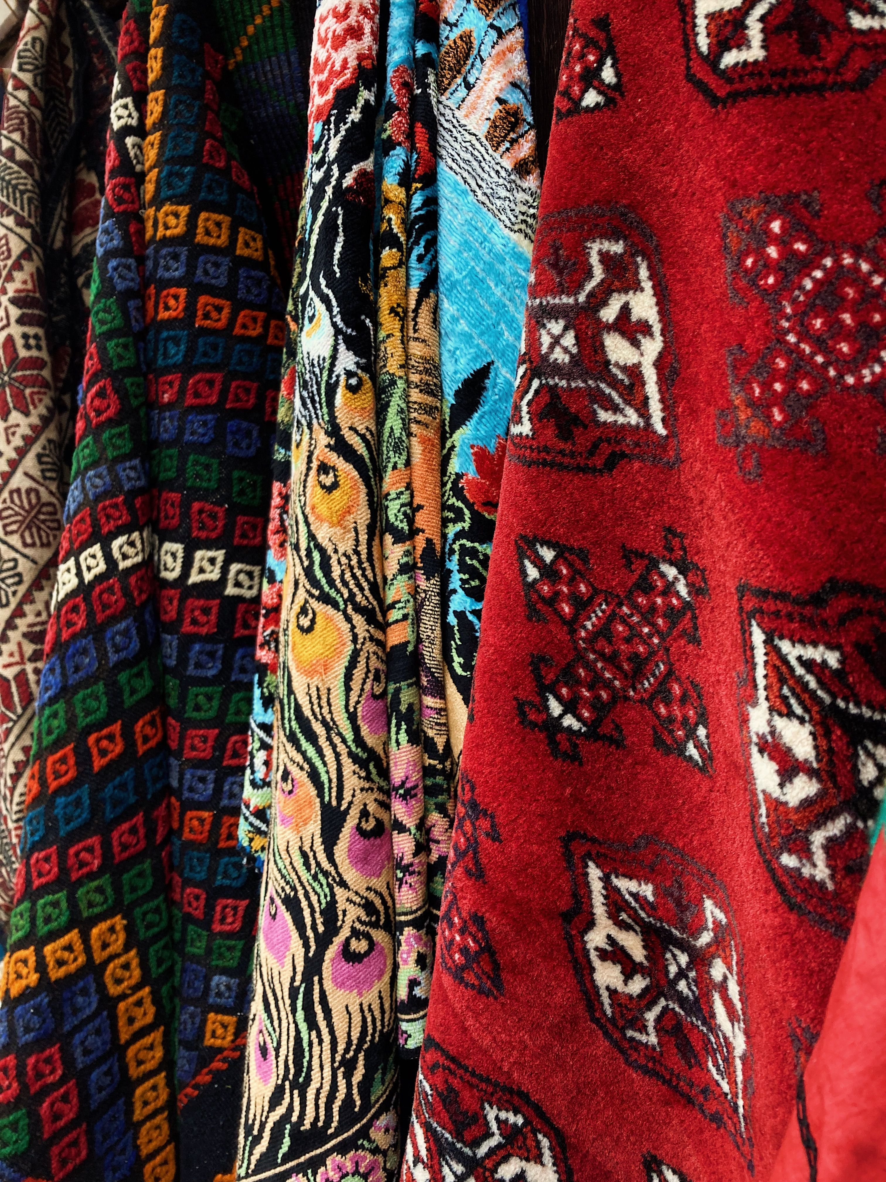 Colorful Traditional Textiles Display · Free Stock Photo