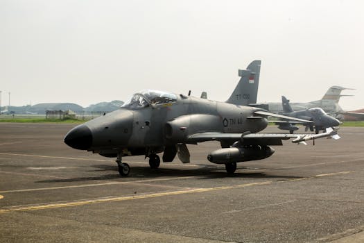 A military jet parked on the runway at Jakarta's Halim Perdanakusuma Airport.