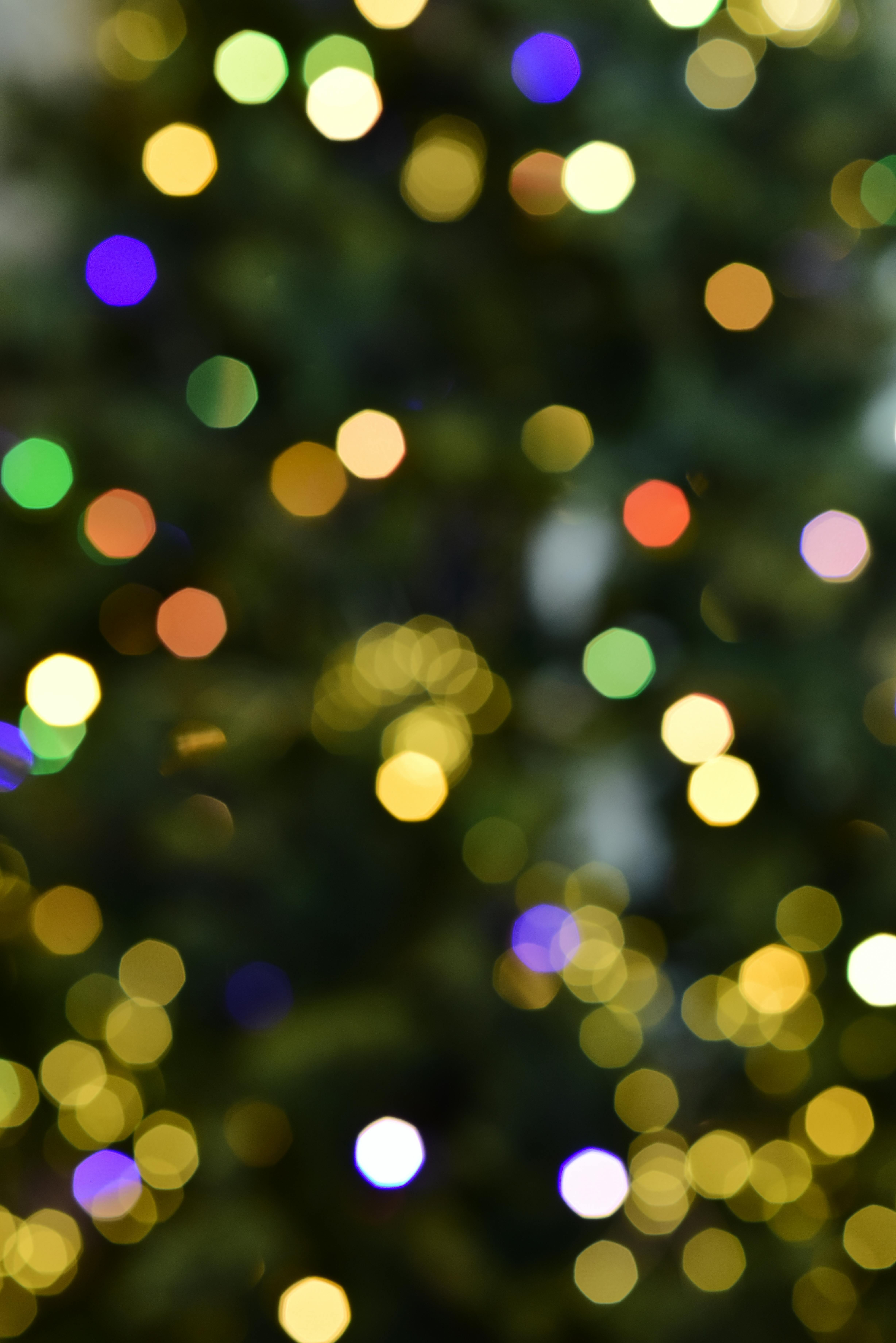 Colorful bokeh lights creating a festive and vibrant atmosphere.