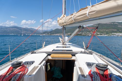 Free Experience the thrill of yachting with scenic views of Tivat, Montenegro. Stock Photo