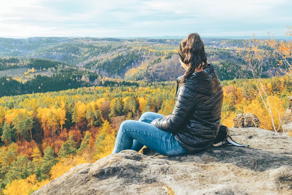 person enjoying scenic outdoor view