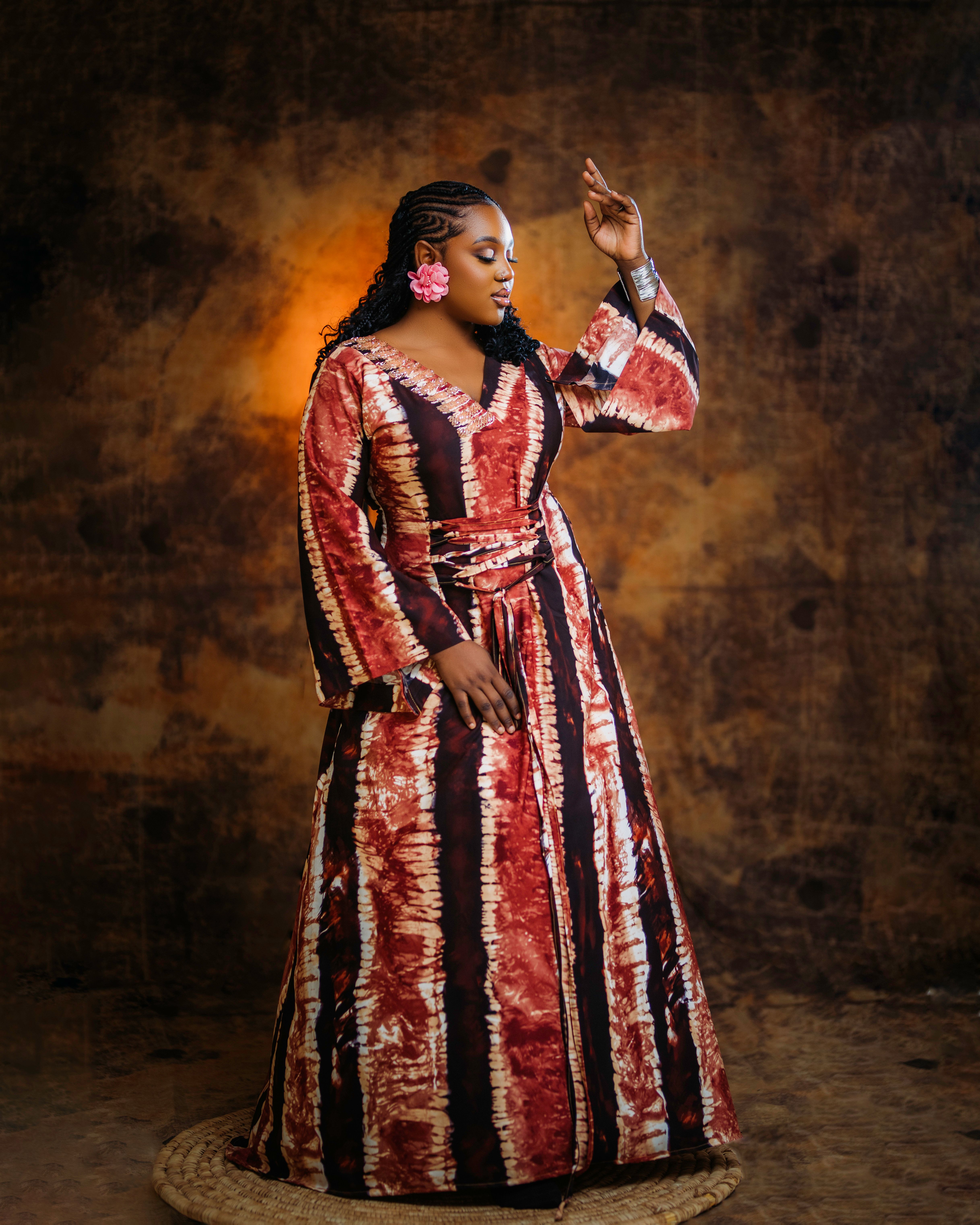 Robe de cérémonie imprimée
