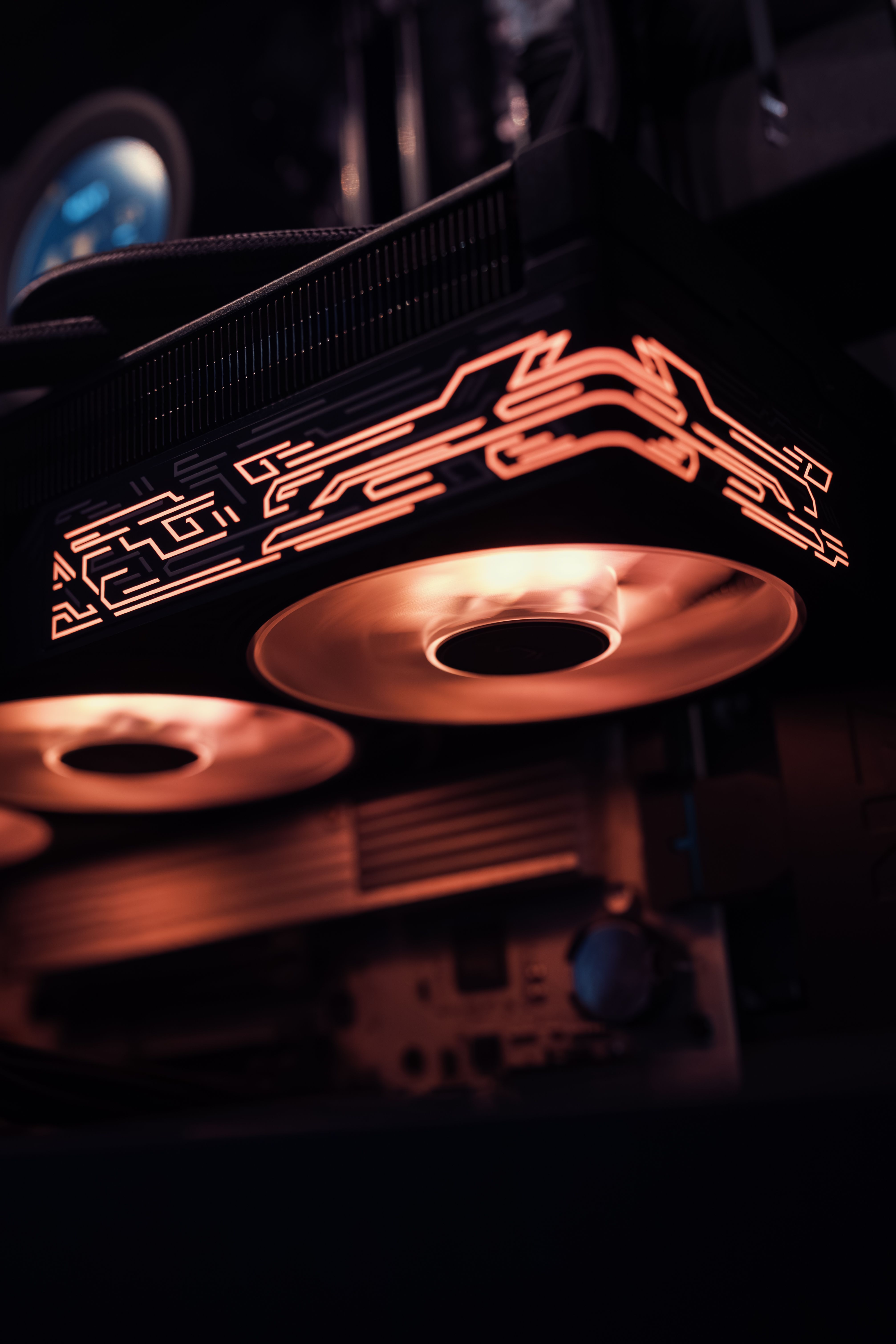 Close-up of a Gaming PC's Illuminated Cooling Fans · Free Stock Photo