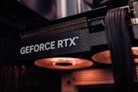 Close-up of Graphic Card in Computer Setup