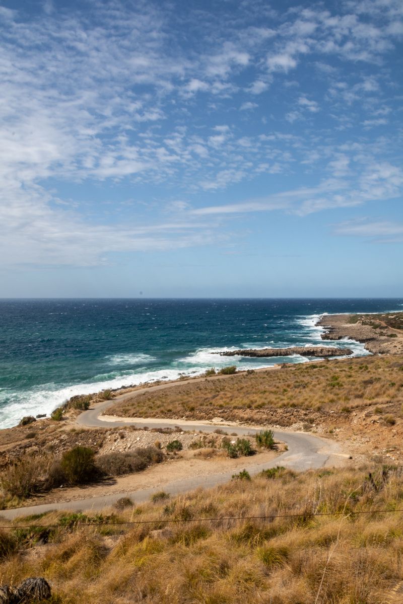 A scenic view of the ocean and road · Free Stock Photo