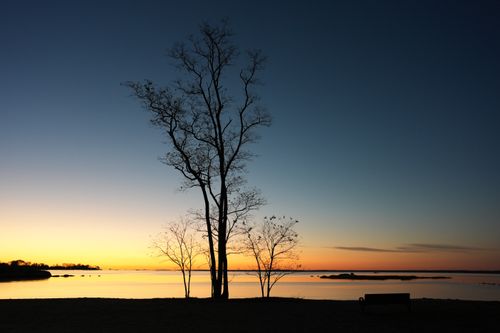 Free Captivating sunrise over Long Island Sound at Cove Island Park, Stamford. Stock Photo