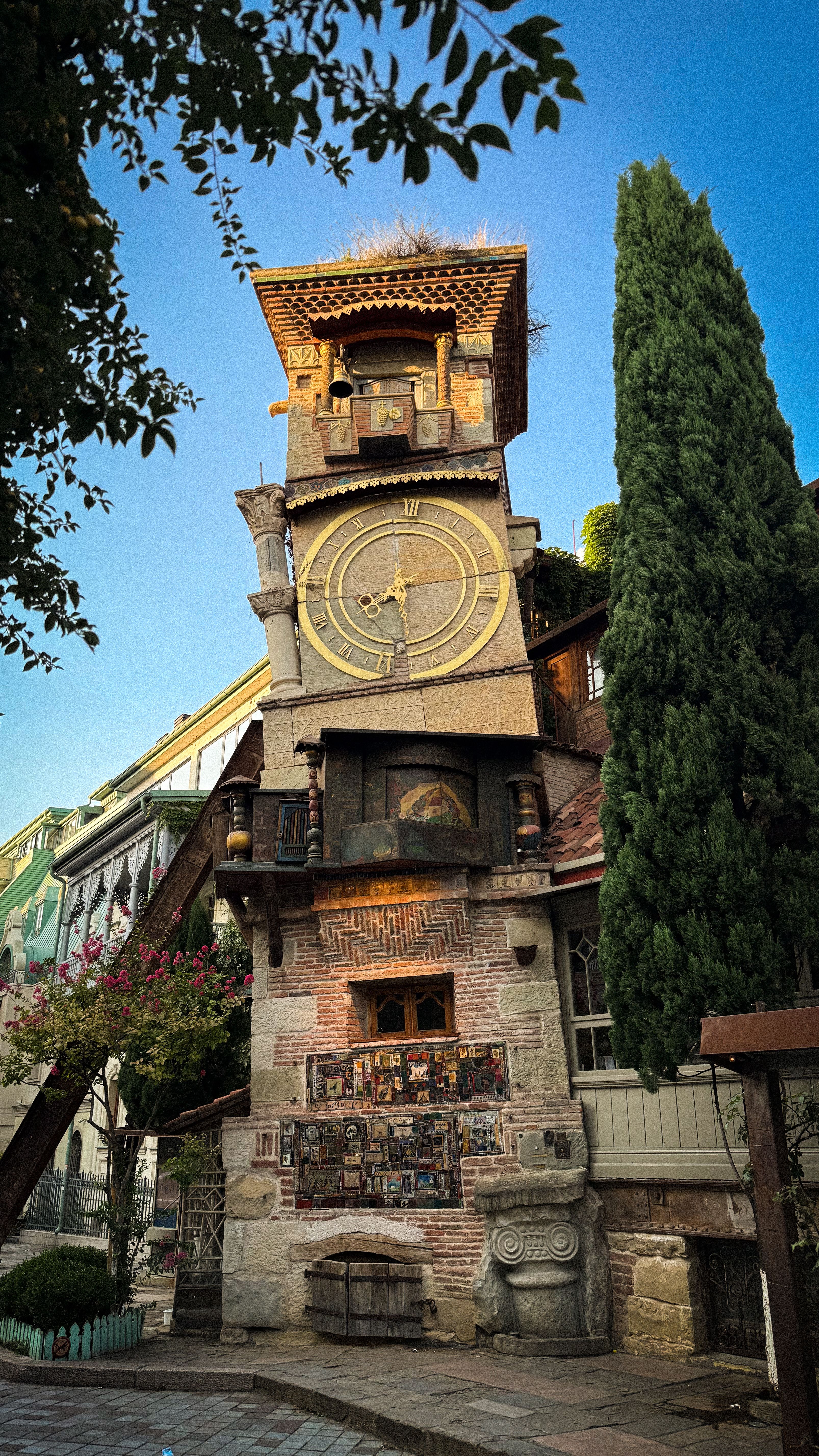 Unique Clock Tower with Artistic Design in Tbilisi · Free Stock Photo