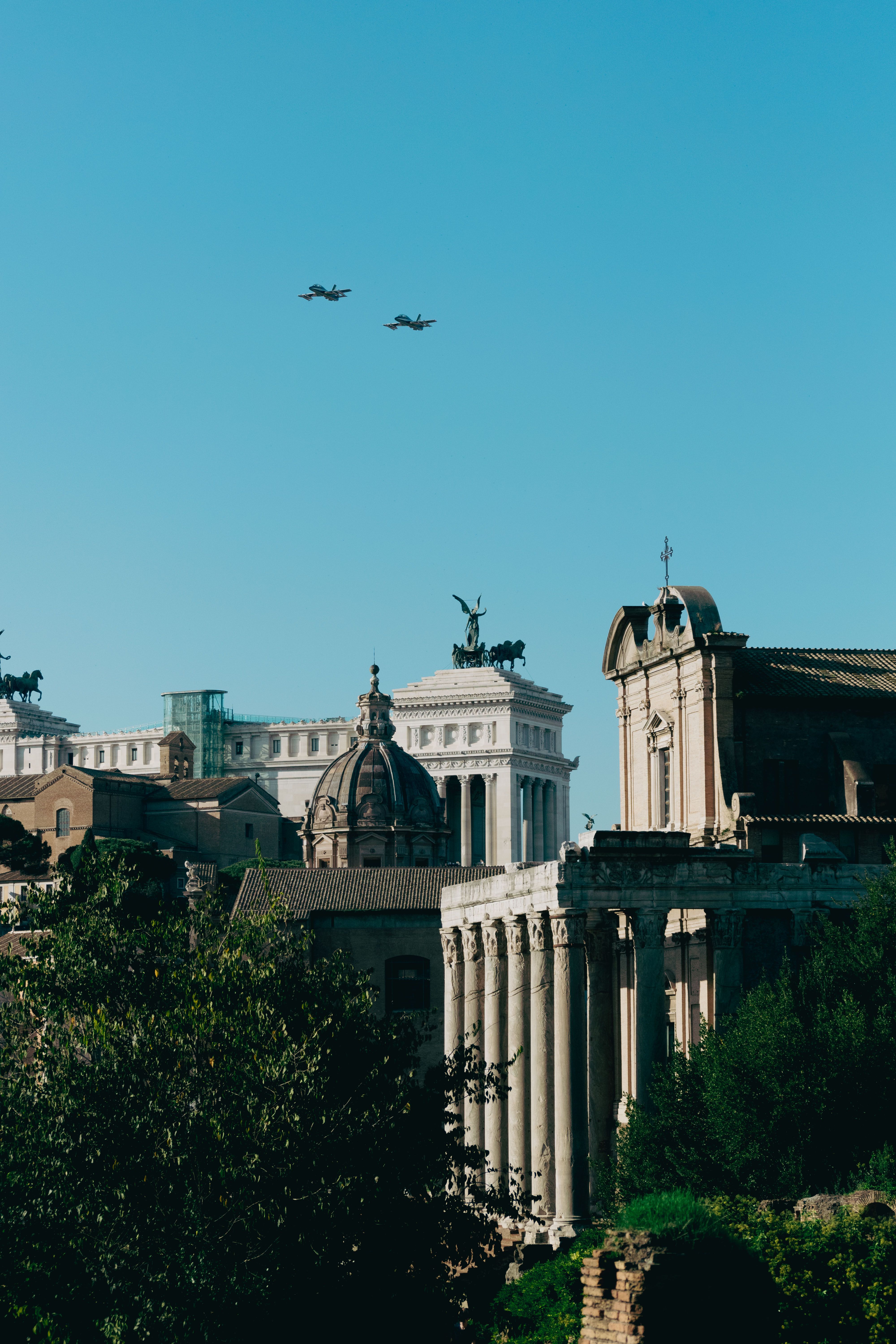 Ancient Roman Architecture in Rome Skyline View · Free Stock Photo