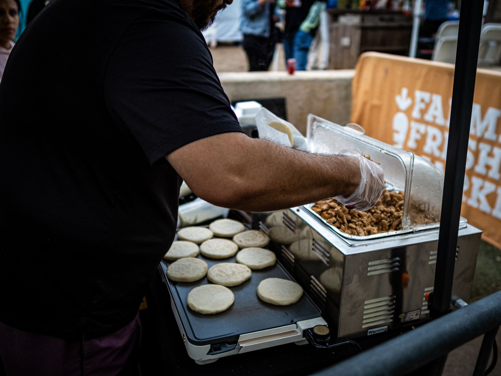 Close-up of a Cheese-Stuffed Arepa with Golden Crust