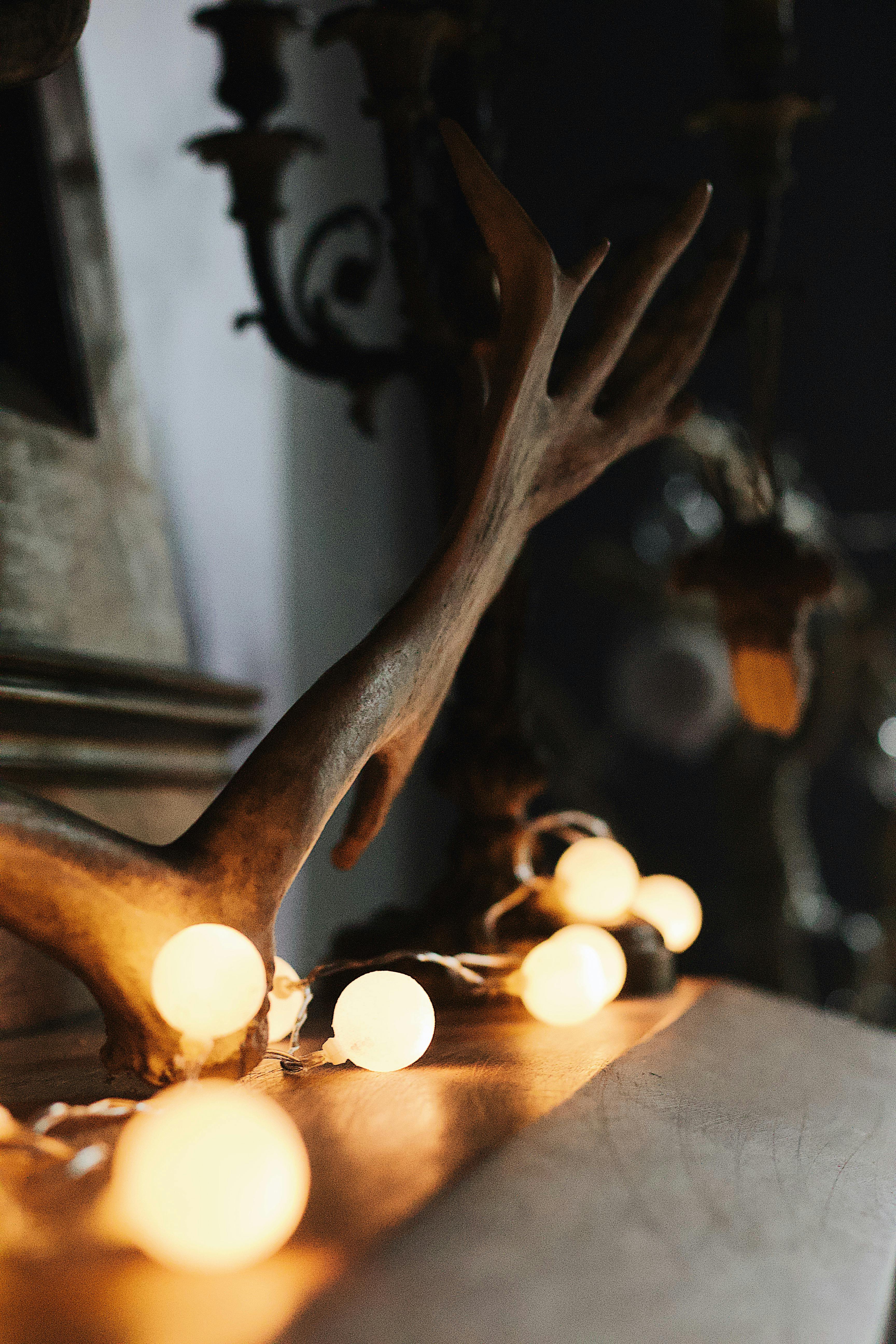 wooden deer figurine