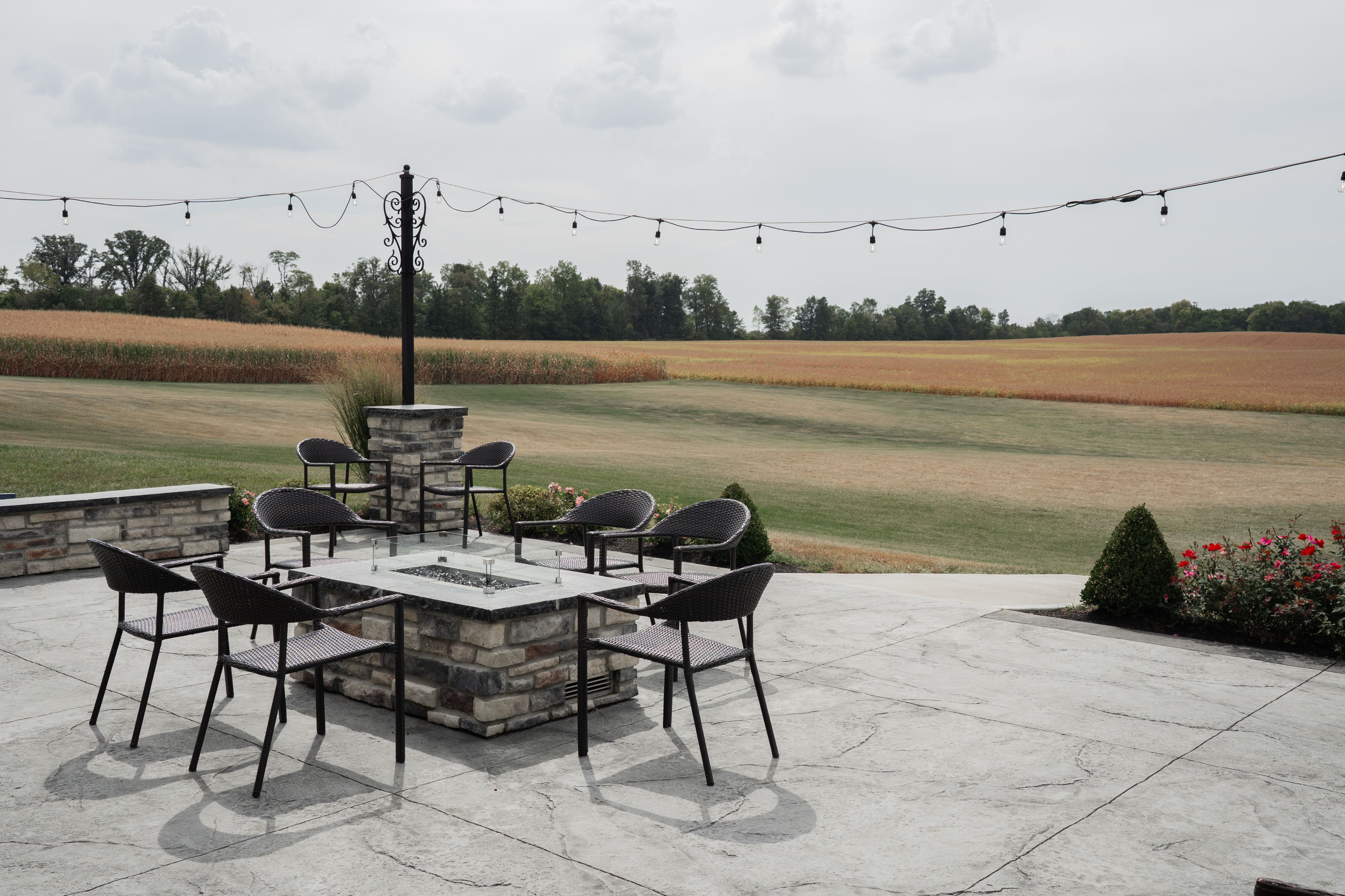 sitting area concrete patio with clean edges and proper grading