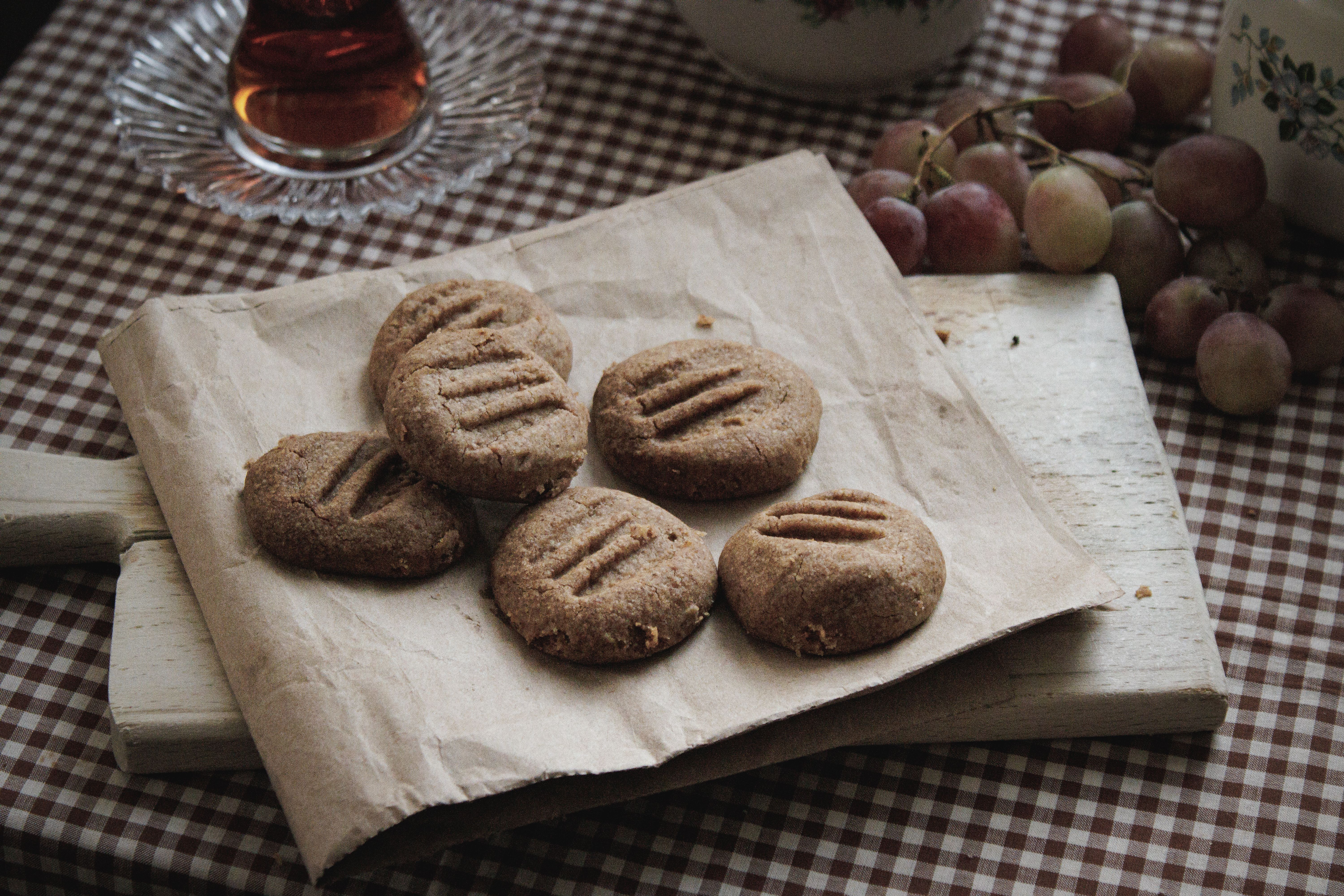 Rustic Cookies with Grape and Tea Setting · Free Stock Photo