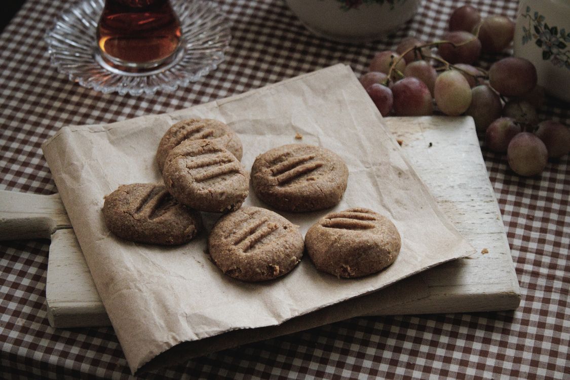Rustic Style Cookies Rustic Cookies with Grape and Tea Setting · Free Stock Photo