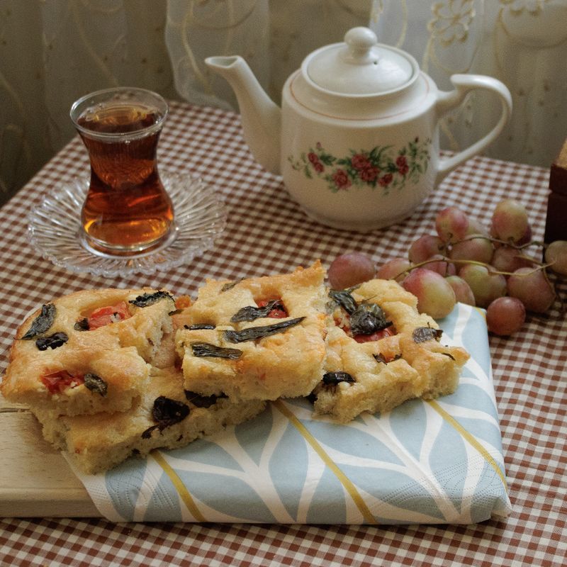 Burrata and Prosciutto Savory Breakfast Focaccia with Fig Jam