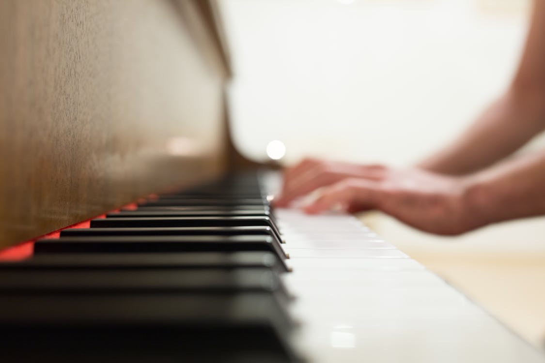 Free Person Playing Piano Stock Photo