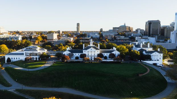 Aerial view of Richmond, VA landscape and lawn care potential.